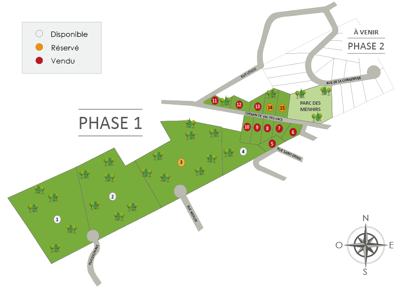 Carte des terrains à vendre